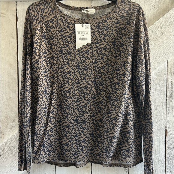 Zara Leopard Print Long Sleeve Top - Picture 3 of 5